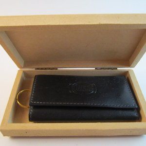 NEW in Box - Blue & Blues Key Case - Leather Key Bag Car Ring Key Wallet